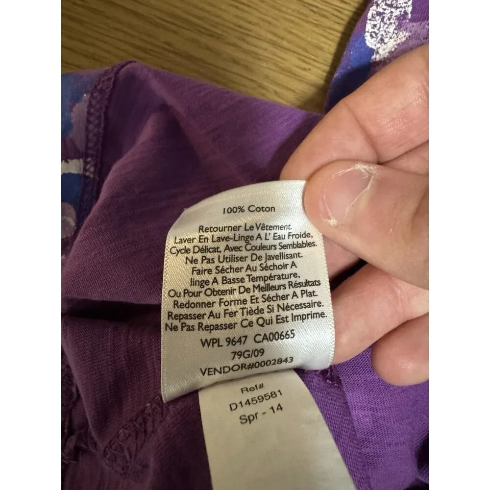 Eddie Bauer Outdoor Women Size XXL Purple Graphic Print Short Sleeve Cotton City - Picture 8 of 11